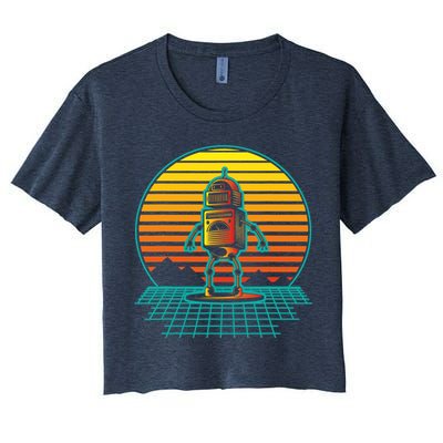 Retro Vintage Robot Robots Robotics Engineer Engineering Crop Top