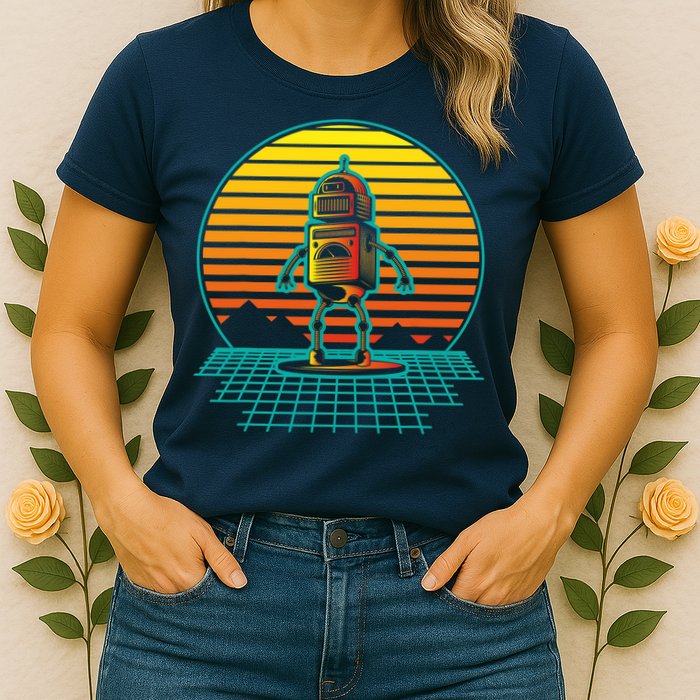 Retro Vintage Robot Robots Robotics Engineer Engineering Womens T-Shirt