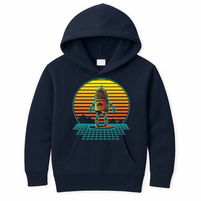 Retro Vintage Robot Robots Robotics Engineer Engineering Kids Hoodie