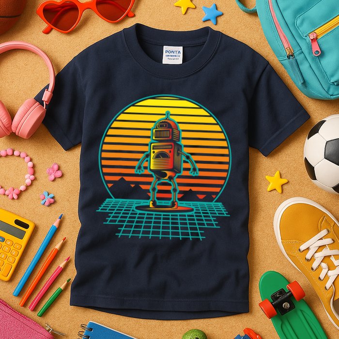 Retro Vintage Robot Robots Robotics Engineer Engineering Kids T-Shirt