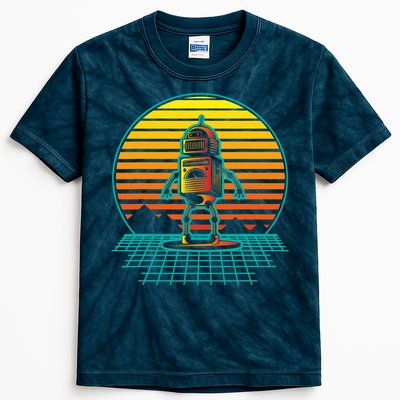 Retro Vintage Robot Robots Robotics Engineer Engineering Kids Tie-Dye T-Shirt