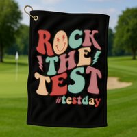 Retro Vintage Rock The Test #Testday Golf Towel