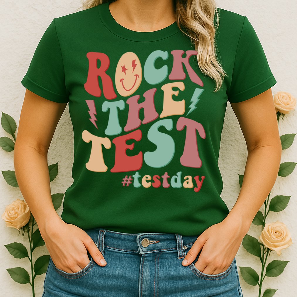 Retro Vintage Rock The Test #Testday Womens T-Shirt