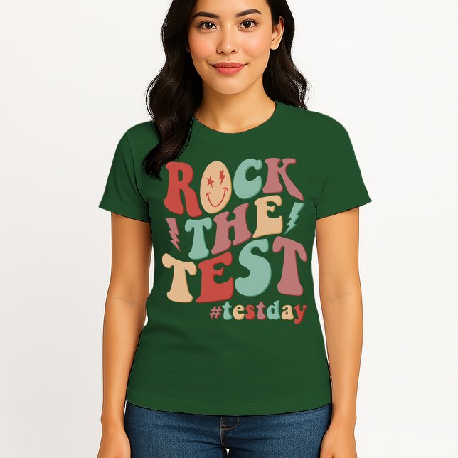 Retro Vintage Rock The Test #Testday Womens T-Shirt