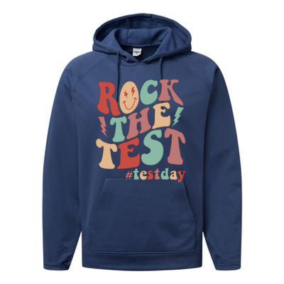 Retro Vintage Rock The Test #Testday Performance Fleece Hoodie