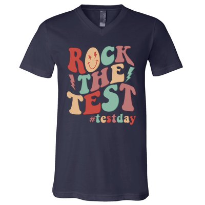 Retro Vintage Rock The Test #Testday V-Neck T-Shirt