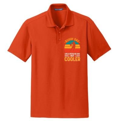 Retro Vintage Rugby Dad Like A Regular Dad But Cooler Fathers Day Dry Zone Grid Polo