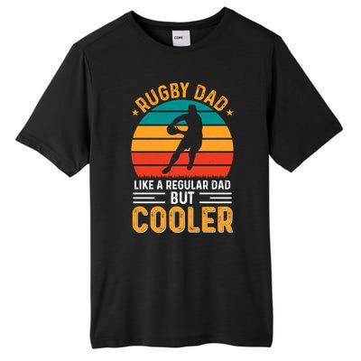 Retro Vintage Rugby Dad Like A Regular Dad But Cooler Fathers Day Tall Fusion ChromaSoft Performance T-Shirt