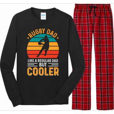 Retro Vintage Rugby Dad Like A Regular Dad But Cooler Fathers Day Long Sleeve Pajama Set