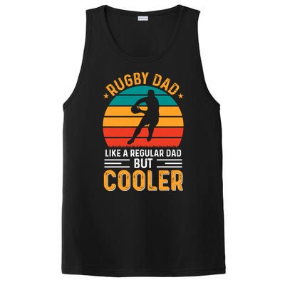 Retro Vintage Rugby Dad Like A Regular Dad But Cooler Fathers Day PosiCharge Competitor Tank