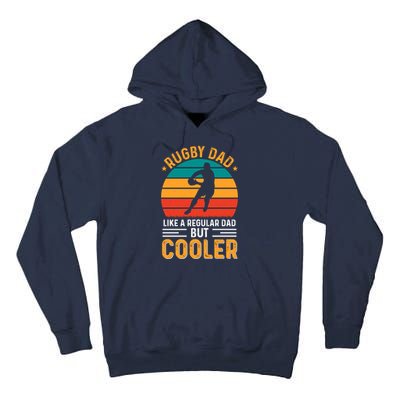 Retro Vintage Rugby Dad Like A Regular Dad But Cooler Fathers Day Tall Hoodie