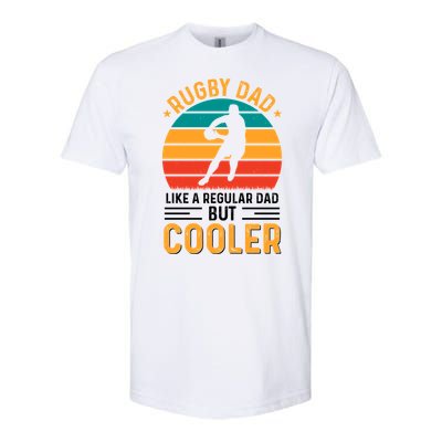 Retro Vintage Rugby Dad Like A Regular Dad But Cooler Fathers Day Softstyle CVC T-Shirt