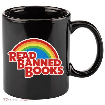 Retro Vintage Read Banned Books 11oz C Handle Ceramic Mug