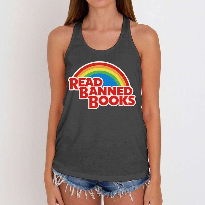 Retro Vintage Read Banned Books Women's Knotted Racerback Tank