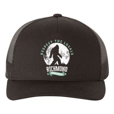 Richmond Virginia Respect The Locals Bigfoot Sasquatch Moon Yupoong Adult 5-Panel Trucker Hat