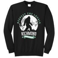 Richmond Virginia Respect The Locals Bigfoot Sasquatch Moon Sweatshirt