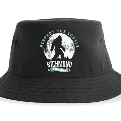 Richmond Virginia Respect The Locals Bigfoot Sasquatch Moon Sustainable Bucket Hat