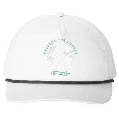 Richmond Virginia Respect The Locals Bigfoot Sasquatch Moon Snapback Five-Panel Rope Hat