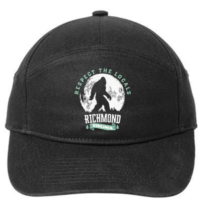 Richmond Virginia Respect The Locals Bigfoot Sasquatch Moon 7-Panel Snapback Hat