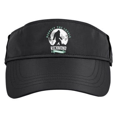 Richmond Virginia Respect The Locals Bigfoot Sasquatch Moon Adult Drive Performance Visor