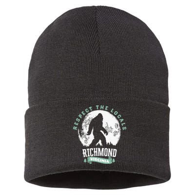 Richmond Virginia Respect The Locals Bigfoot Sasquatch Moon Sustainable Knit Beanie