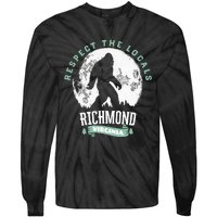 Richmond Virginia Respect The Locals Bigfoot Sasquatch Moon Tie-Dye Long Sleeve Shirt