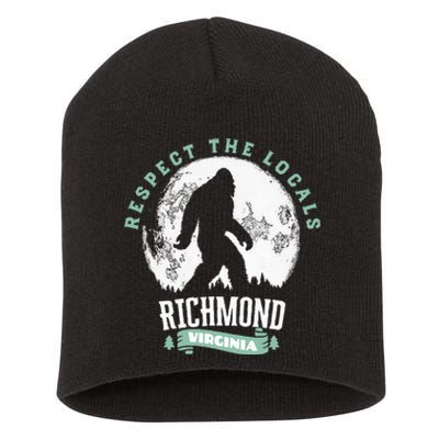 Richmond Virginia Respect The Locals Bigfoot Sasquatch Moon Short Acrylic Beanie