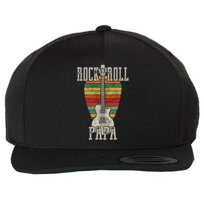 Retro Vintage Rock And Roll Papa Guitar Wool Snapback Cap