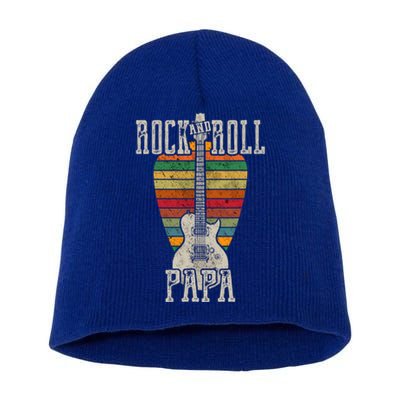 Retro Vintage Rock And Roll Papa Guitar Short Acrylic Beanie