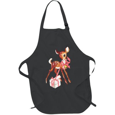 Retro Vintage Reindeer Pink Christmas Baby Deer Cottagecore Apron