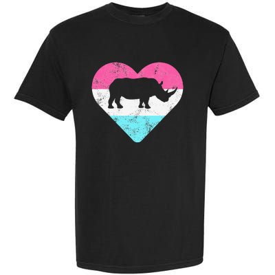 Retro Vintage Rhino Rhinoceros Gift Garment-Dyed Heavyweight T-Shirt