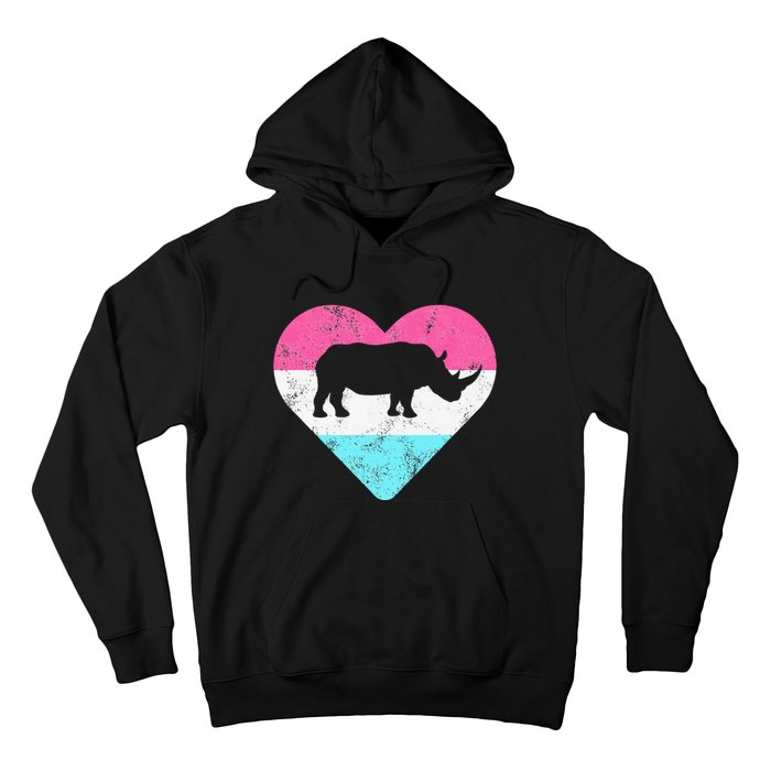 Retro Vintage Rhino Rhinoceros Gift Hoodie