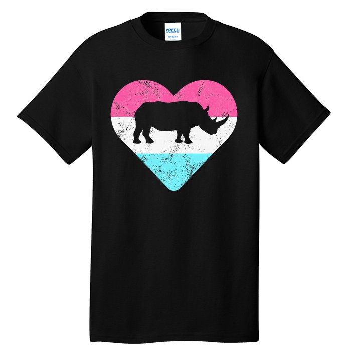 Retro Vintage Rhino Rhinoceros Gift Tall T-Shirt