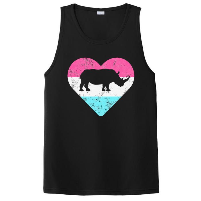 Retro Vintage Rhino Rhinoceros Gift PosiCharge Competitor Tank