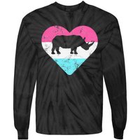 Retro Vintage Rhino Rhinoceros Gift Tie-Dye Long Sleeve Shirt