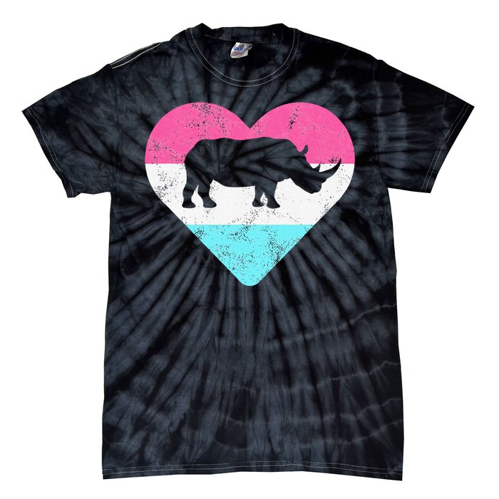 Retro Vintage Rhino Rhinoceros Gift Tie-Dye T-Shirt