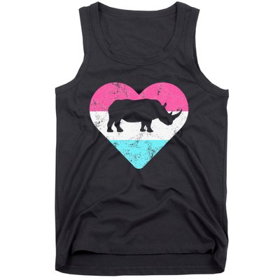 Retro Vintage Rhino Rhinoceros Gift Tank Top