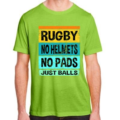 Retro Vintage Rugby Just Balls Players Fans Adult ChromaSoft Performance T-Shirt