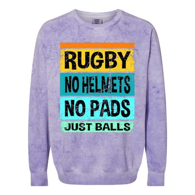 Retro Vintage Rugby Just Balls Players Fans Colorblast Crewneck Sweatshirt