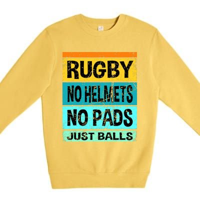 Retro Vintage Rugby Just Balls Players Fans Premium Crewneck Sweatshirt