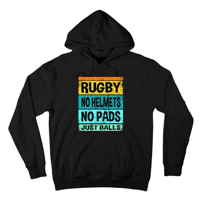 Retro Vintage Rugby Just Balls Players Fans Hoodie