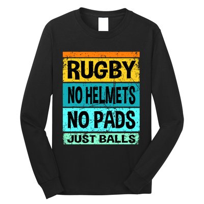 Retro Vintage Rugby Just Balls Players Fans Long Sleeve Shirt