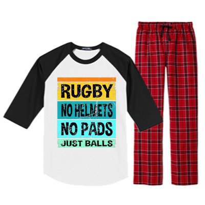 Retro Vintage Rugby Just Balls Players Fans Raglan Sleeve Pajama Set