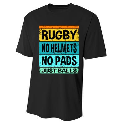 Retro Vintage Rugby Just Balls Players Fans Performance Sprint T-Shirt