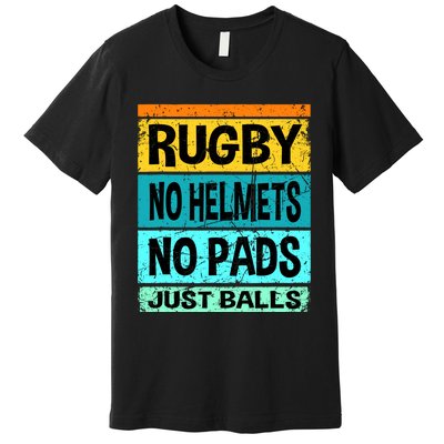 Retro Vintage Rugby Just Balls Players Fans Premium T-Shirt