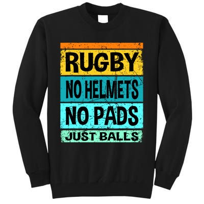 Retro Vintage Rugby Just Balls Players Fans Tall Sweatshirt