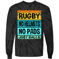 Retro Vintage Rugby Just Balls Players Fans Tie-Dye Long Sleeve Shirt