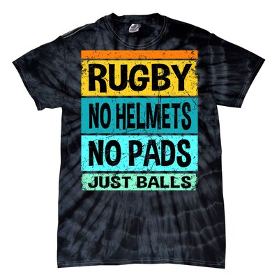 Retro Vintage Rugby Just Balls Players Fans Tie-Dye T-Shirt