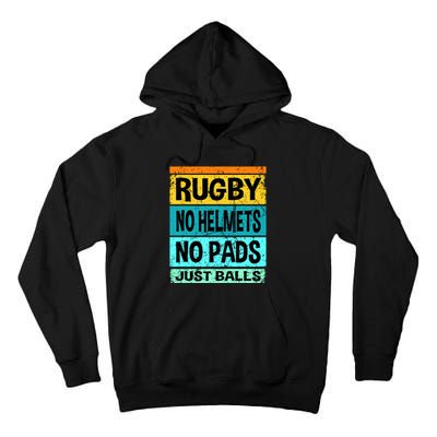 Retro Vintage Rugby Just Balls Players Fans Tall Hoodie