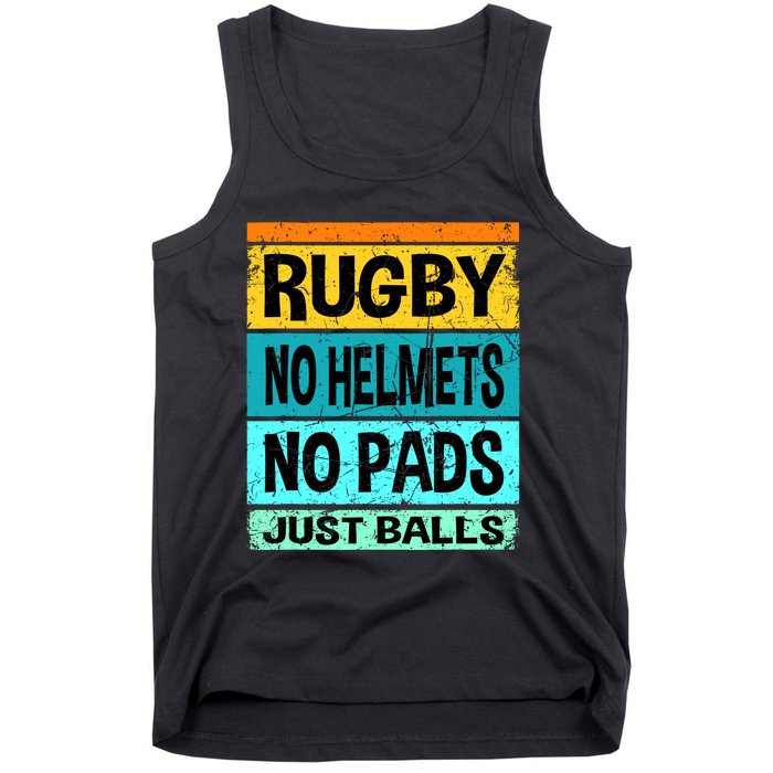 Retro Vintage Rugby Just Balls Players Fans Tank Top